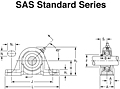 Mounted Bearings pillow block set screw SAS stand G Rev